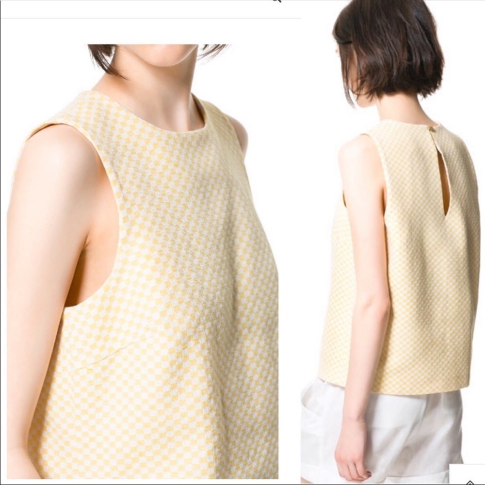 ⭐️Zara Checkered Jacquard Sleeveless Top